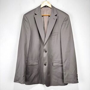 Hugo Boss Pasolini Blazer Sport Coat Men 42L‎ Gray 2 Button Super 100 Wool